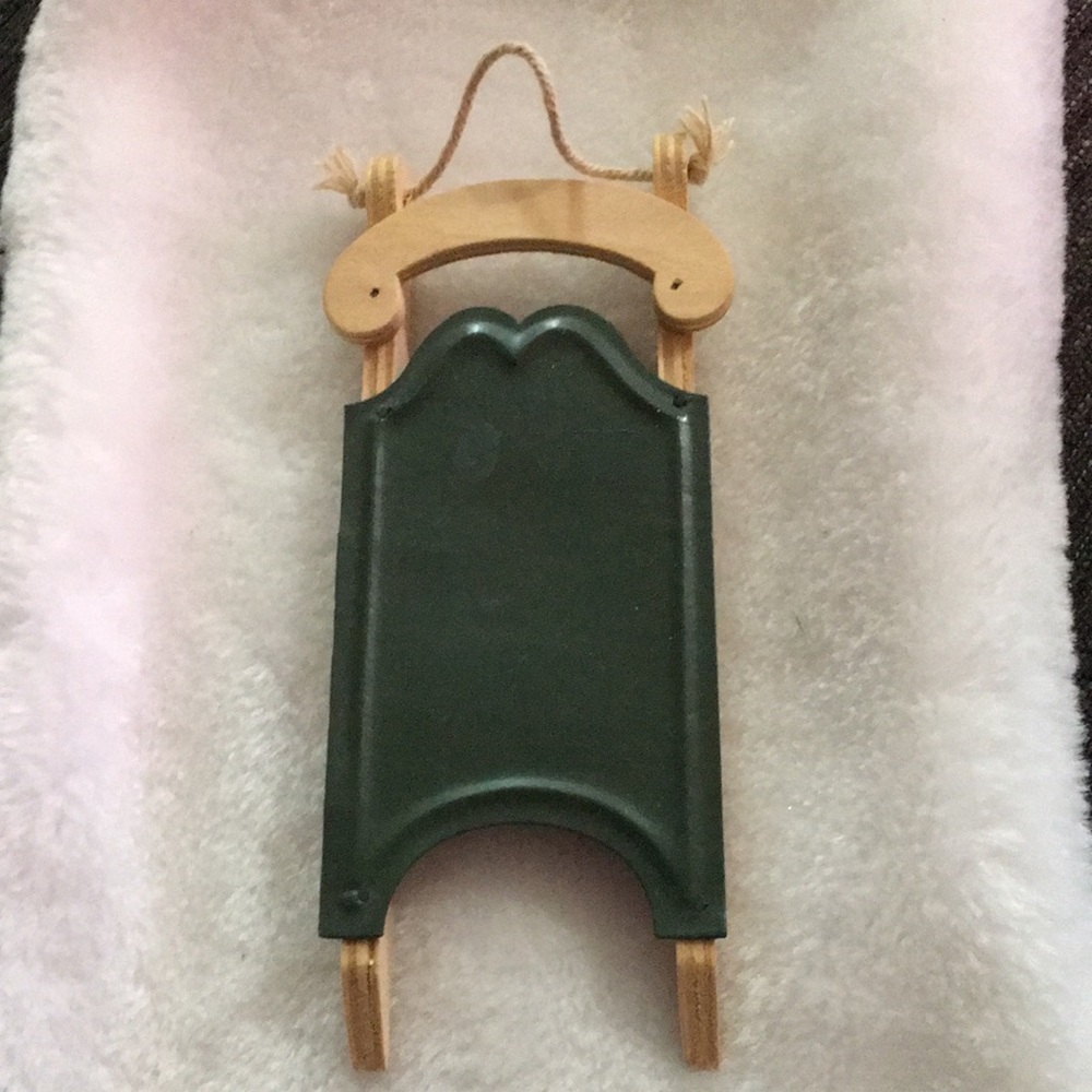 Green and Wood Decorative Sled